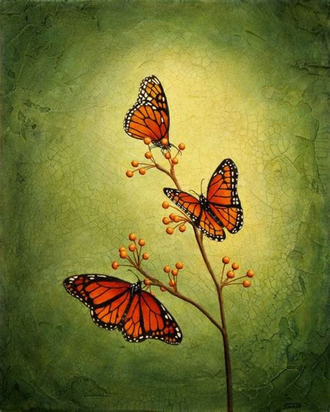 Monarch Butterflies Print Of Original Acrylic By Sandytweed 4000