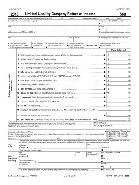 California 568 Instructions 2021 Fill Out Sign Online DocHub