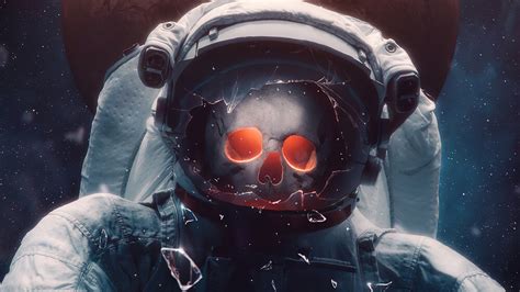 43268 Astronaut Skull 4k Wallpaper Iphone Phone