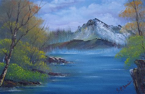 Original Oil Painting Distant Mountain By Sp Soni Ebay