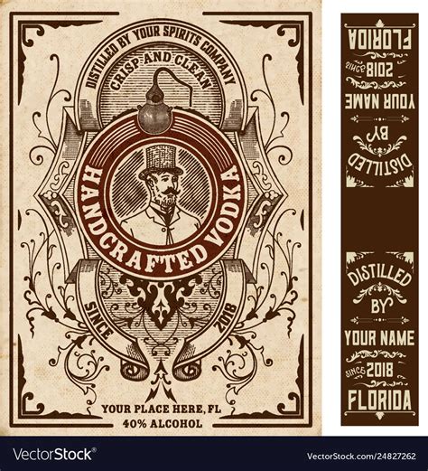 Vintage Liquor Labels Layered Royalty Free Vector Image