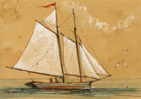 Sail Ship Watercolor Painting By Juan Bosco