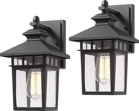 2 Pack Exterior Wall Led Lights Outdoor Garage Sconce Lantern Fixture