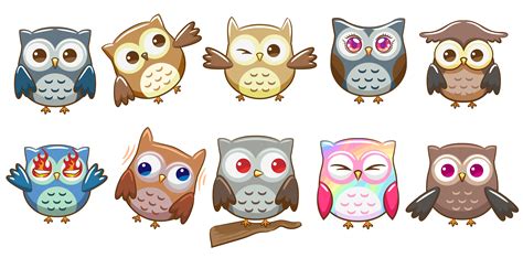 Watercolor Funny Owls Clipartwatercolour Owl Clip Art Cute Owl By