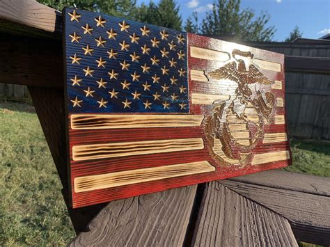 Usmc Wood Flag Ditch Boring Valhalla Wood Forge