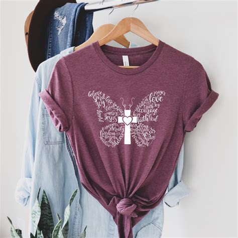 Christian Butterfly Shirt Faith Shirt Religious Butterfly Etsy