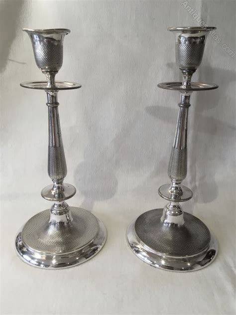 Antiques Atlas Elegant Pair Of Silver Plated Candlesticks