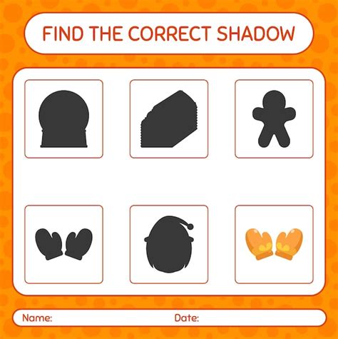 Premium Vector Find The Correct Shadows Game With Glove Worksheet