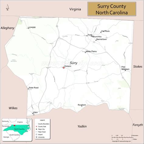 Map Of Surry County North Carolina Where Is Located Cities