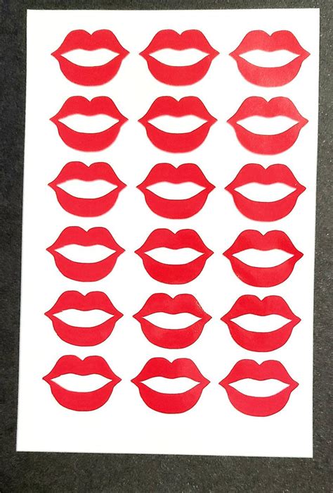 24 Lips Vinyl Stickers Kiss Lip Stickers Lips Decals Red Etsy