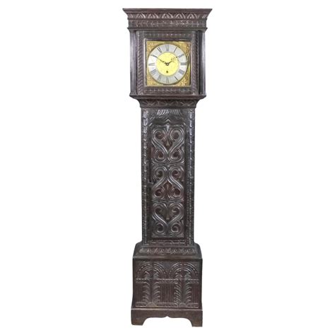 18th Century Dark Oak Longcase Clock by John Bunting of Long Buckby For