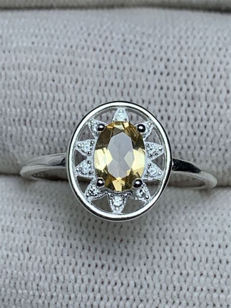 Natural Carats Yellow Citrine With Cz Silver