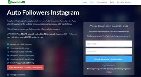 Situs/website auto followers instagram dan likes instagram gratis terbesar di indonesia dengan pengguna aktif tiap detiknya. Panel Pedia Situs Penambah Followers Instagram Real ...