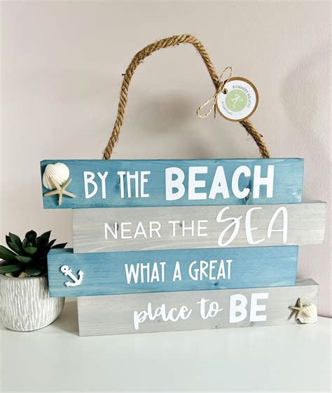 Wooden Beach Sign By The Beach The Market Co