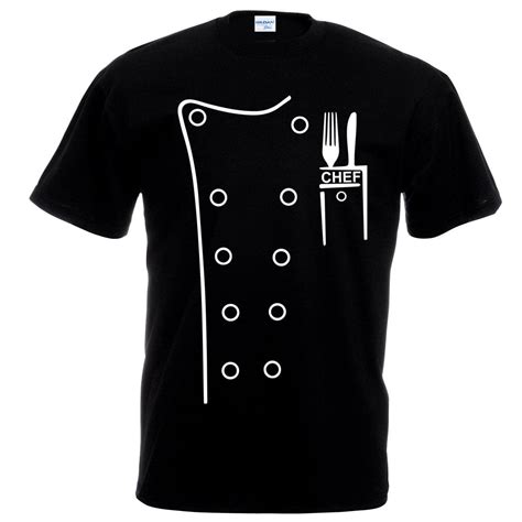 Homme T Shirt Men Fashion Chef Tee Shirt Black Funny Novelty Cook