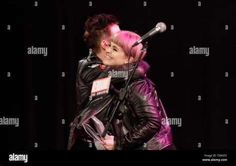 kelly osbourne presents ghost s tobias forge with the award for best album at the kerrang