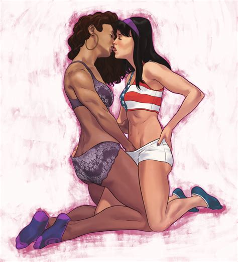 Rule 34 America Chavez Dark Skinned Female Dima Ivanov Hawkeye Kate Bishop Kissing Lesbian