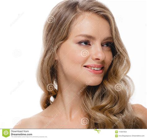 Woman Beauty Skin Care Close Up Portrait Blonde Hair Studio On W Stock Photo Image Of Health