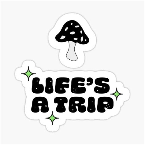Lifes A Trip With Cute Mushroom Classic Retro Sticker Sticker For