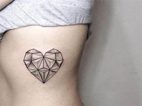 Heart Diamond Tattoo Outline