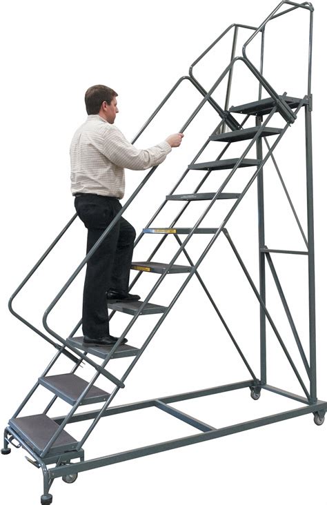 Ballymore 12 Step Rolling Ladder Perforated Step Tread 153 In Overall