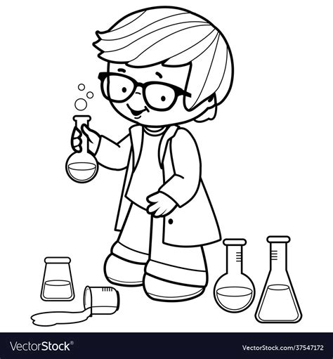 Child Doing Science Experiments Royalty Free Vector Image