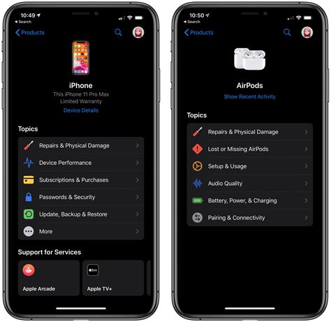 Apple Support App Gains Dark Mode And Streamlined Interface Macrumors