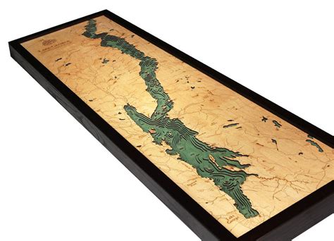 Lake George Ny Wood Carved Topographic Depth Chart Map Etsy