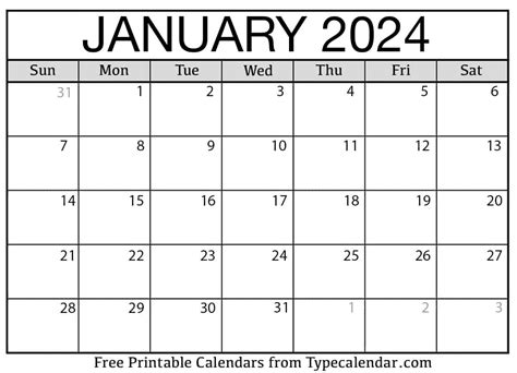 Calendar 2024 January Month Ediva Gwyneth