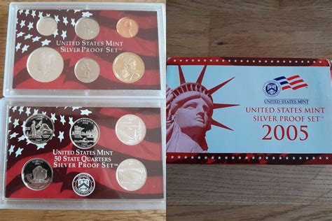 296 Dollars 11 Münzen 2005 Usa United States Mint Silver Proof Set