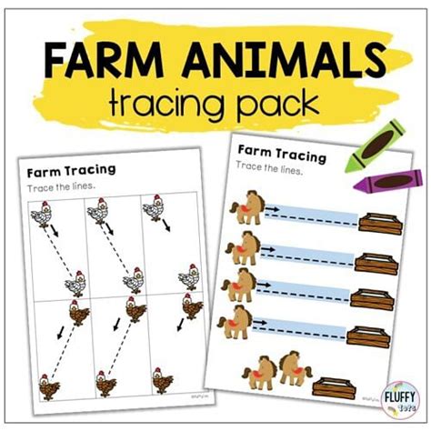 Fun Farm Animals Tracing Lines Worksheets To Excite Your Kids