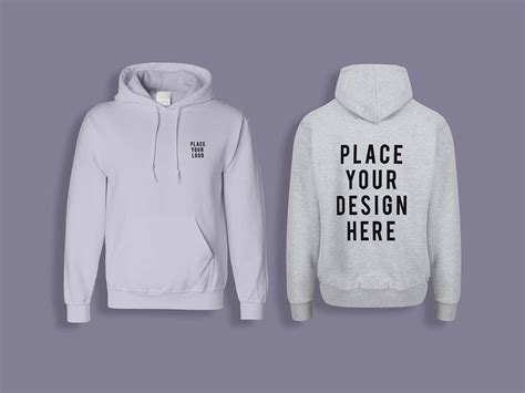 Professional Mens Hoodie Mockup Front And Back View