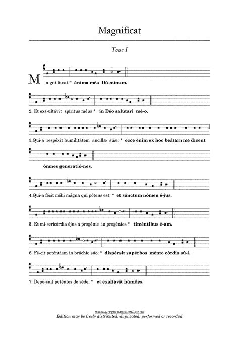 Magnificat Tones Gregorian Chant Imslp