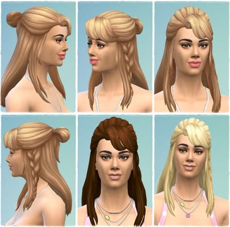 Half Up Messy Knot Female Hair At Birksches Sims Blog Sims Updates