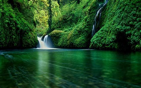 Green Paradise In China Landscape Waterfall Waterfall Wallpaper