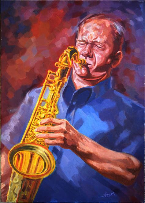 Sax Player Painting By Ahmed Bayomi Fine Art America