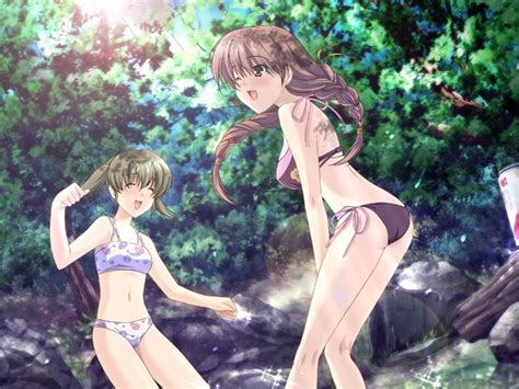 Brown Hair Ass Twintails 2girls Multiple Girls Swimsuit