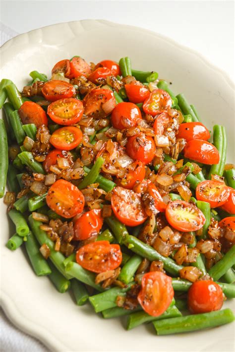 Green Beans With Caramelized Onions And Tomatoes Quick And Healthy Recipe