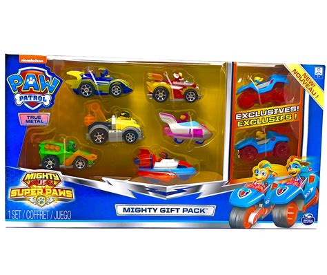 Buy Paw Patrol Mighty Pups Super Paws True Metal Cars Set Of 8 Figures Rocky Marshall Chase