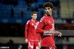 Alexander Bah of Denmark U21 looks on during the International... News ...