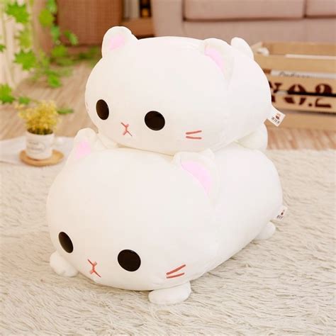 Kawaii White Plush Cat Toy Cute Stuffed Animals Cat Plush Toy Cat Plush