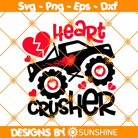 Heart Crusher Svg Valentines Day Svg Valentine Monster Tru Inspire Uplift