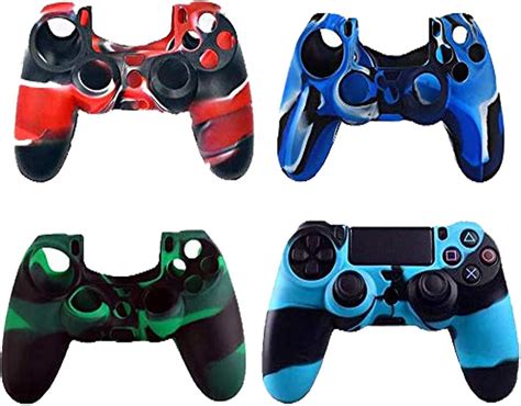 Silicone Ps4 Controller Skin 4 Pack Camouflage Protective Cover For