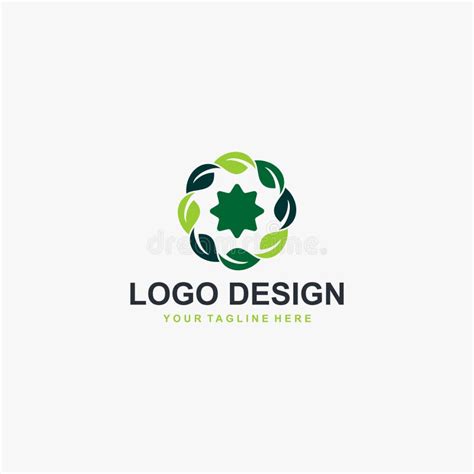 Green Leaf Logo Circle Leaf Logo Design Vector Plant Abstract