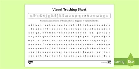 Visual Tracking Worksheet Worksheet