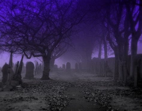 Eerie Cemetery At Night Cemetery Dark Photography