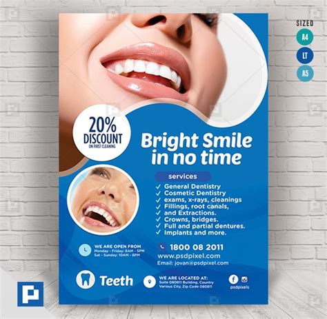 Dentist Services Flyer PSDPixel