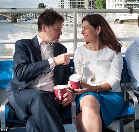 Nick Clegg And Wife Miriam Durantez Gonzalez Plus Snapper Of Course Take Love Boat To Work