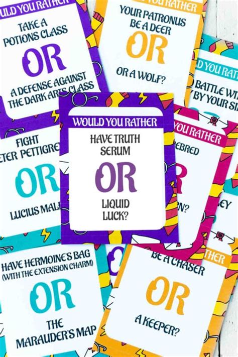 50 Harry Potter Would You Rather Questions Free Printable Play
