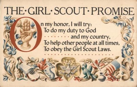 The Girl Scout Promise On My Honor I Will Try To Do My Duty To God